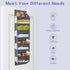 8 8 50lbs 16 Closet 1 Pack Over the Door Shoe Organizer Hanging with Mesh Pockets Wire Large Deep Pockets, Weight