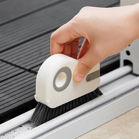 Groove Cleaning Brush, 2 In 1 Grout Cleaner Tool with Hard Bristle for Sliding Door Track and Window Sill