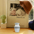 Small Keepsake Urn for Human or Pet Ashes, Hard Metal Mini Funeral Urn with Velvet Bag, Qty 1