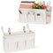 Bedside Caddy Organizer with Fixed Straps and Water Bottle Holder, 2pcs White for Home, College Dorm, Bunk Bed