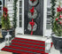 Christmas Outdoor Rugs 24 x 51'', Black Red Buffalo Plaid Hand-Woven Indoor/Outdoor Layered Door Mats