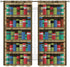 TKUYO 42"x63" Inch Pixelated Bookshelf Curtains, Pixel Print Game Theme Anime Bookcase Educational Window Drapery