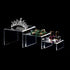 6-Pack Clear Acrylic Display Risers, Showcase Shelf for Figures, Cupcakes, Jewelry Display Stands - 3 Large Size