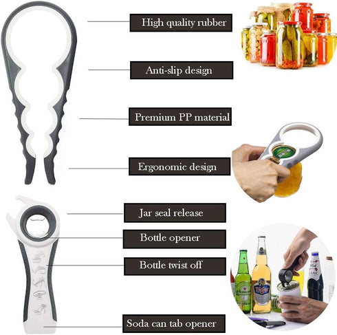 Maxracy Easy-Twist Jar Opener for Weak Hands & Arthritis - Versatile Bottle and Jar Openers