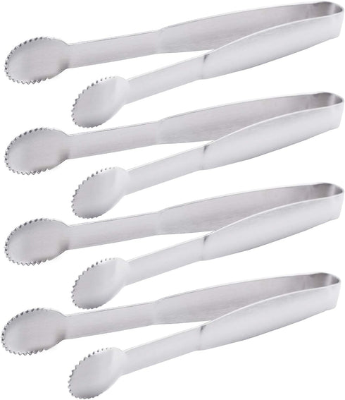 Mini Tongs 5-3/4 Inch Stainless Steel Small Serving Tongs, Tiny Kitchen Tong for Appetizers, Set of 4