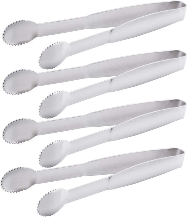 Mini Tongs 5-3/4 Inch Stainless Steel Small Serving Tongs, Tiny Kitchen Tong for Appetizers, Set of 4