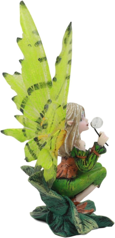 Ebros Mythical Goddess Green Earth Pixie Dust Fairy Statue, 6" Tall Whimsical Tribal Gaia Faerie Sculpture