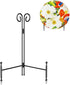 Plate Stand for Display, Black Curved Metal Easel for Art, Photos, and Cards, 6inch 1-Pack