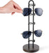 Mkono Sunglasses Organizer for 5 Pairs, Glasses Holder Stand with Metal Frame and Wood Base for Table Display