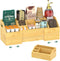 EsLuker.ly Coffee Station Organizer Countertop, Bamboo Extendable Coffee Bar Caddy Condiment Storage,