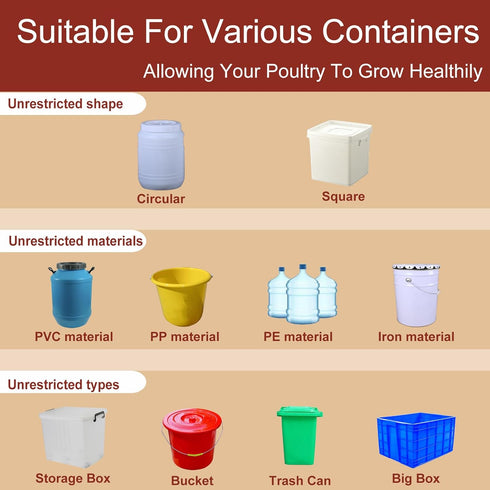 Aopchry 8 Pack Automatic Chicken Waterer, Red Chicken Water Feeder Cups Suitable for Various Poultry, Cup Body Deepened