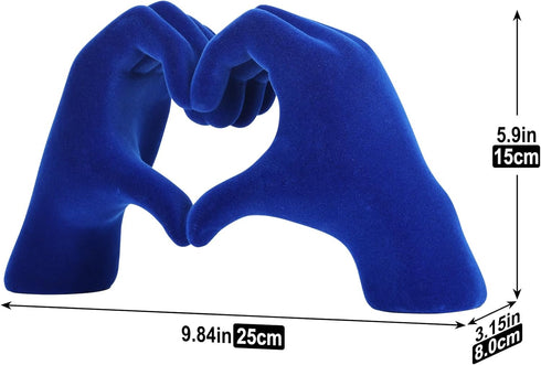 Heart shaped hand carved decorative aesthetics, blue heart shaped bookshelf decor, office coffee table entryway desktop