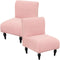 Armless Accent Chair Cover Stretch Leaf Jacquard Chair Covers for Living Room