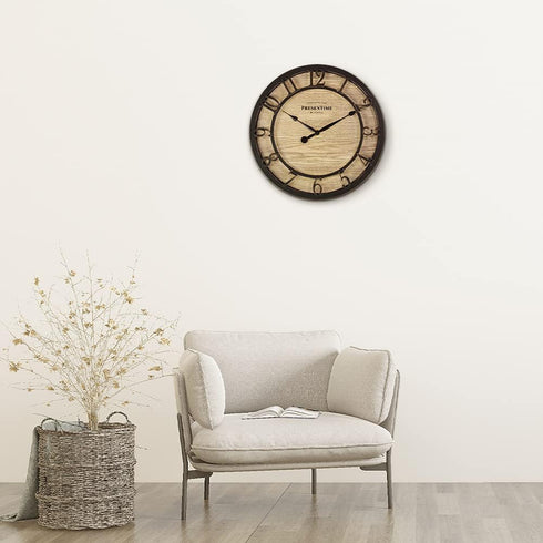 Presentime & Co 10" Farmhouse Series Wall Clock - Vintage Design, Cottage Style, Oil Rubbed Bronze