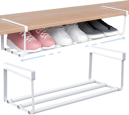 2 Closet 16.5-31.5 Inch CroBlissful Pcs Expandable Shoe Rack Organizer for Adjustable Retractable Hanging Cabinet Shoe