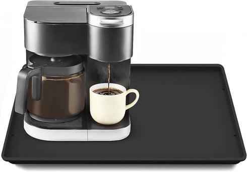 Heavy Duty Silicone Coffee Maker Mat with Lip, 19.7'' x 15'' for Countertops