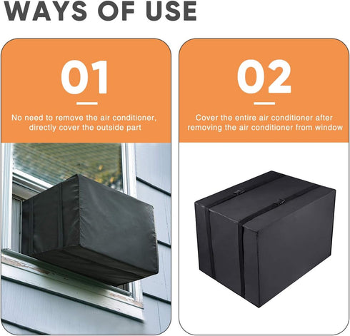 Window Air Conditioner Cover Outdoor, Luxiv Black Dust-proof Waterproof AC Protection Insulation Defender