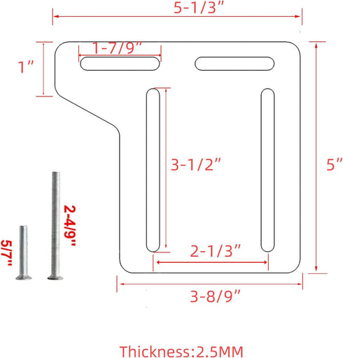2 PCS Heavy Duty Bed Frame Brackets Adapter for Headboard, Queen Bed Modification Kit with Hardware