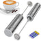 Milk Frother Handheld, Battery Operated Foam Maker for Coffee, Portable Drink Mixer with 2 Stainless Steel Whisk Heads,