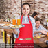 2 Pack 100% Cotton Adjustable Bib Aprons with 2 Pockets for Cooking, Chef Kitchen Apron for Women Men, Red