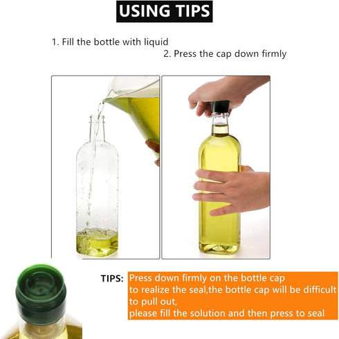 8 Pack 32OZ Yopay Plastic Empty Bottles with Cap, Long Neck Wine Bottles for Liquor BPA-Free, Reusable Beer Soda Olive