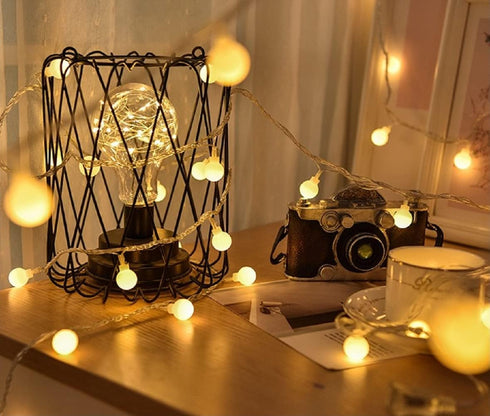 Generic 20ft 40 Globe String Lights LED USB Powered Warm White Fairy Lights for Birthday Party Wedding Christmas