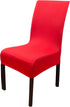 4 Pieces Spandex Stretch Washable Dining Room Chair Covers, Seat Slipcovers for All Seasons (Red, 4)
