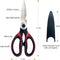 Multipurpose Kitchen Scissors, Left and Right Handed Kitchen Shears, Stainless Steel Blades, Kitchen Gadgets