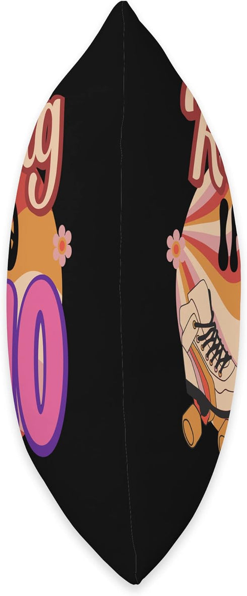 In-line Skates Towards 1986 Rolling Into 40 Throw Pillow, 16x16, Multicolor