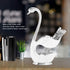 Decorative Swan Base Holder for Coffee Spoons, Metal Teaspoon and Dessert Flatware, Silvery White