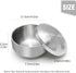 Set of 2 Stainless Steel Rice Bowls with Lid, Double-walled Metal Bowls for Korean Kitchen, 11.5cm Silver
