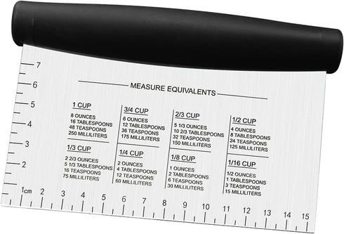 Stainless Steel Dough Bench Scraper & Chopper, Black Pastry Cutter for Kitchen, 1 Pack