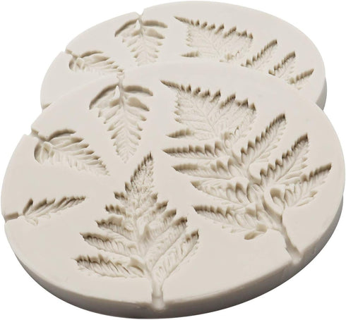 2 Piece Leaf Fondant Silicone Mold, Fern Mold 3D Mini Maple Shaped Leaves for Cake Decoration and Cupcake Design