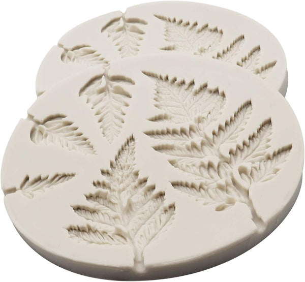 2 Piece Leaf Fondant Silicone Mold, Fern Mold 3D Mini Maple Shaped Leaves for Cake Decoration and Cupcake Design