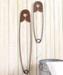 Collections-Etc Large Hanging Metal Safety Pins - Set of 2 for Laundry Room Wall Decoration