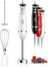 Sangcon Immersion Blender Handheld - 400W Electric 3-in-1 Stick Blender with Whisk, Milk Frother Attachments, White