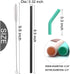 Senneny Set of 5 Stainless Steel Straws with 2 Cleaning Brushes, 1 Portable Bag, Silicone Flex Tips Elbows Cover