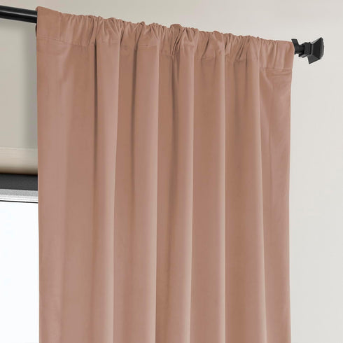 HPD Half Price Drapes Heritage Plush Velvet Curtains, 108 Inches Long Room Darkening, 50W x 108L, Peach Blossom