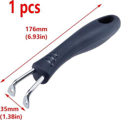 Universal Pot Handle, Bakelite Metal Replacement Pot Cookware Handle with Screws and Screwdriver,1Pcs,Black