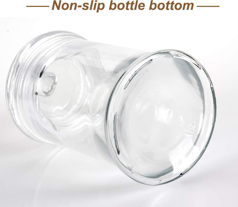 Mini Glass Apothecary Jars - Set of 3 Bathroom Storage Organizer Canisters for Cotton Swabs, Cotton Balls, Makeup