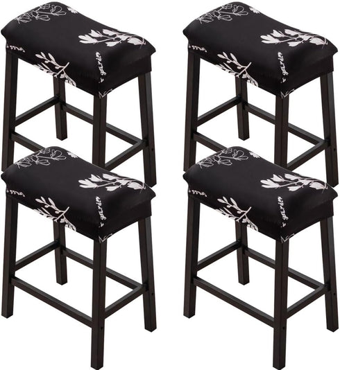 Bar Stool Cover Rectangle Set of 4 Printed Stretch Counter Height Bar