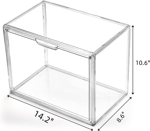3 Pack Closet, AVLA Plastic Handbag Storage Organizer for Clear Acrylic Display Case with Magnetic Door, Luxury