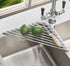 Triangle Dish Drying Rack, Multipurpose Roll-up Drying Rack for Sink Corner, Stainless Steel Dish Drainer Mat (Grey)