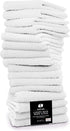 Tukasa Linens 16 Pack Cotton Washcloths for Body and Face, 12x12 Inches, Pack of