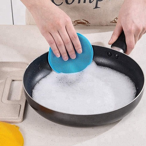 Silicone Collapsible Bowl 1200ml with Airtight Plastic Lids, 2 Pack Silicone Dish Sponges for Camping, Hiking, Travel -