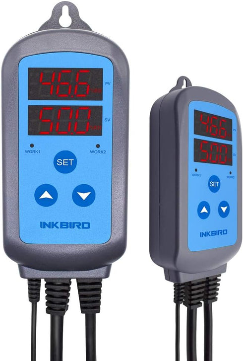 Inkbird IHC200 Humidity Controller, Pre Wired Outlet for Dual Stage Humidifier and Dehumidifier