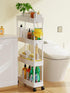 5.1" 4 LEHOM Slim Storage Cart - Tiers Bathroom Organizer Mobile Shelving Unit Storage Rolling Utility Cart Slide Out
