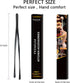 12-Inch Professional Kitchen Tweezers Tongs, Stainless Steel Long Tweezer Tongs, Black Coated for BBQ and Plating