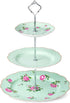 BTaT- 3-Tier Porcelain Dessert Tower, Green Afternoon Tea Stand, Sandwich & Plate