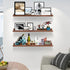 24 Inch Set 3 AZSKY Floating Photo Shelves Fair Light Walnut Picture Ledge for Storage Wall Book Shelves Hanging